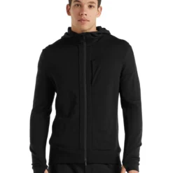 Icebreaker Quantum III LS Zip Hood Herre -Campingutstyr Salg 2024 0A59JX001 1