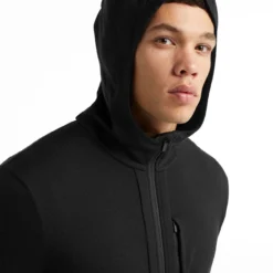 Icebreaker Quantum III LS Zip Hood Herre -Campingutstyr Salg 2024 0A59JX001 4
