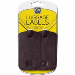 GO TRAVEL 2 Luggage Labels Black