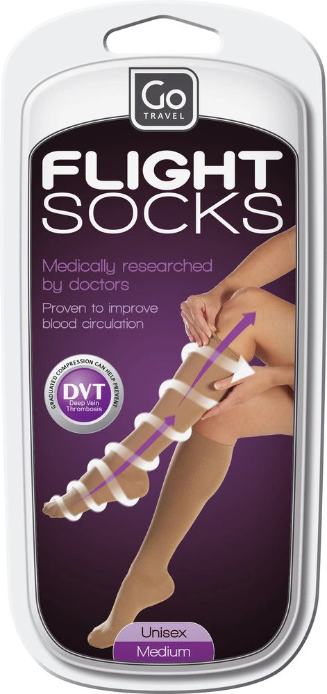 GO TRAVEL Flight Socks Nude Flysokker 5 GO TRAVEL Flight Socks Nude Flysokker - Bilde 3