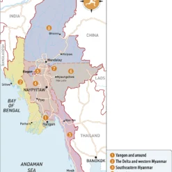 Myanmar (Burma) Rough Guides Reiseguide -Campingutstyr Salg 2024 Chapter division map 13