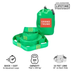 Opphengstau Til Hengekøye -Campingutstyr Salg 2024 Grand Trunk Straps Opphengstau Green