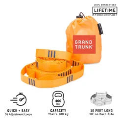 Opphengstau Til Hengekøye -Campingutstyr Salg 2024 Grand Trunk Straps Opphengstau Orange