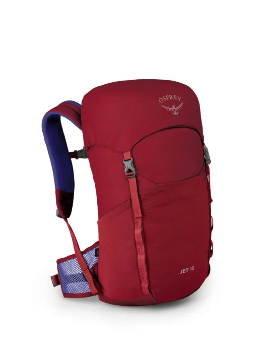 Osprey Jet 18 Barnesekk -Campingutstyr Salg 2024 Jet 18 S20 Side Cosmic Red web
