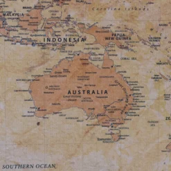 World Map Canvas (75 X 50 Cm) - Whisky -Campingutstyr Salg 2024 Miss Wood World Map Canvas 75x50 Whisky Oceania detalj