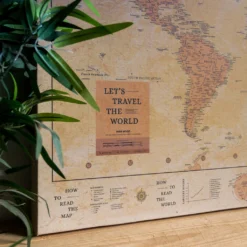 World Map Canvas (75 X 50 Cm) - Whisky -Campingutstyr Salg 2024 Miss Wood World Map Canvas 75x50 Whisky ramme plante