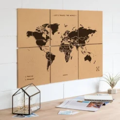 Woody Map (Puzzle Edition) Korktavle - XL -Campingutstyr Salg 2024 Miss Wood Woody Map Puzzle Edition korktavle XL Black