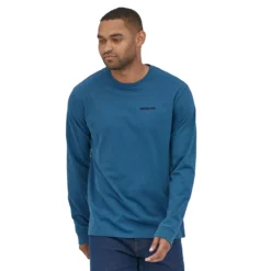 Patagonia L/S P-6 Logo Responsibili-Tee Longsleeve -Campingutstyr Salg 2024 Patagonia LS L6 Logo Responsibili Tee Herre Wavy Blue modell