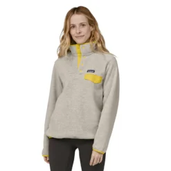 Patagonia LW Synchilla Snap-T Pullover Dame (Oatmeal Heather W/Shine Yellow)