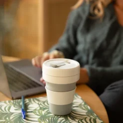 Stojo Pocket Sammenleggbar Kaffekopp -Campingutstyr Salg 2024 fw less trash 90